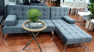 Sofá Cama Chaise Longue Gris
