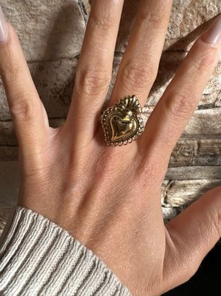 Anello cuore sacro oro