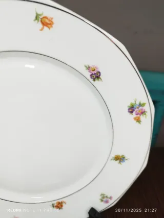 12 Antiguos Platos Llanos Porcelana Francesa