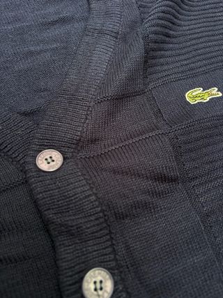 Cardigan Lacoste Lana Blu Taglia XL