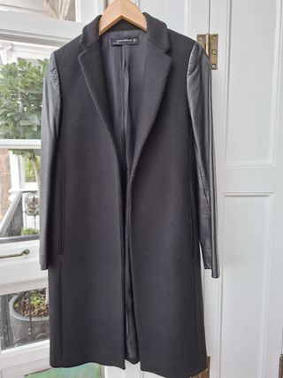 Abrigo paño y piel Zara