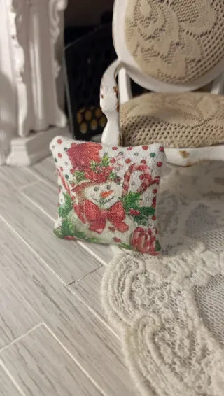Cuscino Natale miniatura Dollhouse 1:12