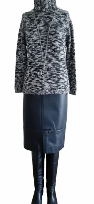 Jersey cuello alto lana y algodón Purificación Gar