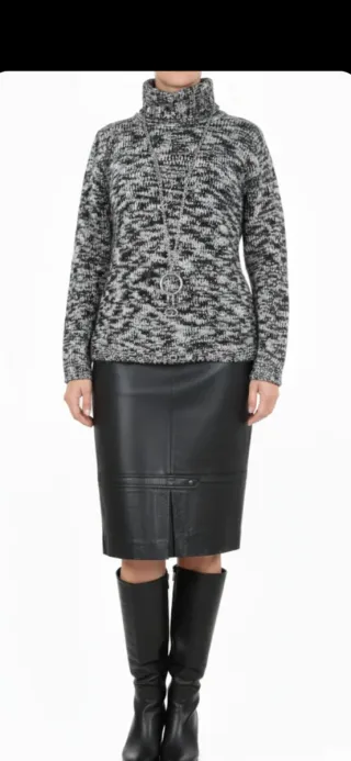 Jersey cuello alto lana y algodón Purificación Gar