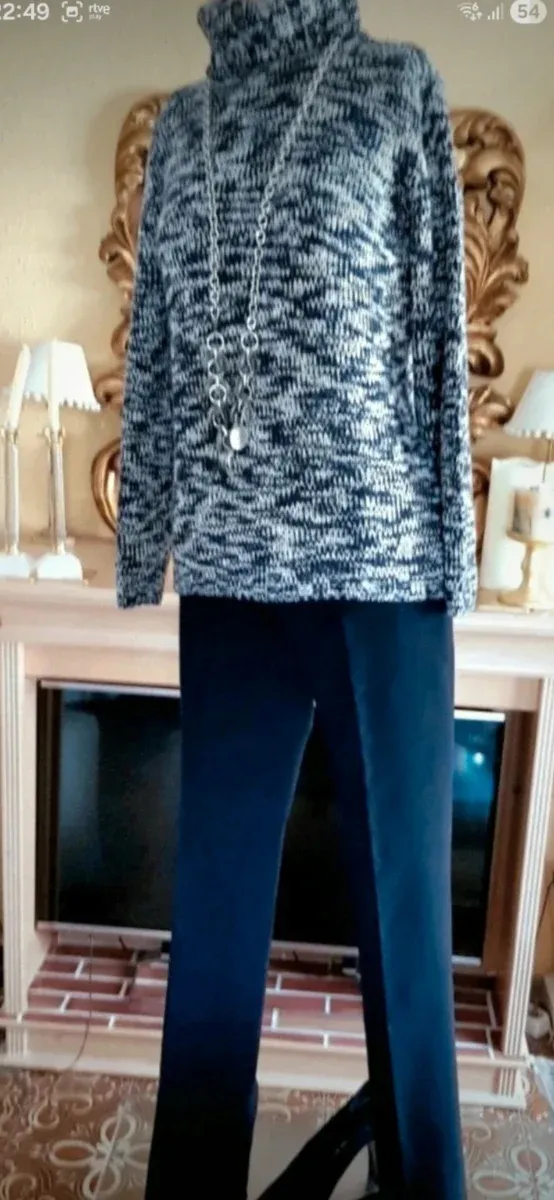 Suéter de gola alta de lã e algodão Purificación Gar