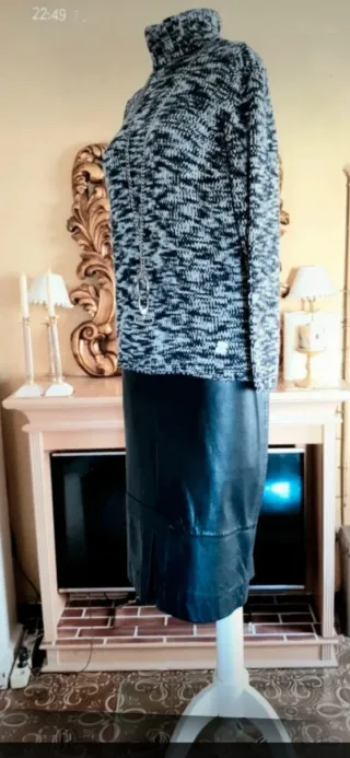 Jersey cuello alto lana y algodón Purificación Gar