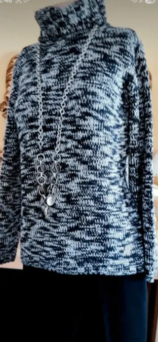 Jersey cuello alto lana y algodón Purificación Gar