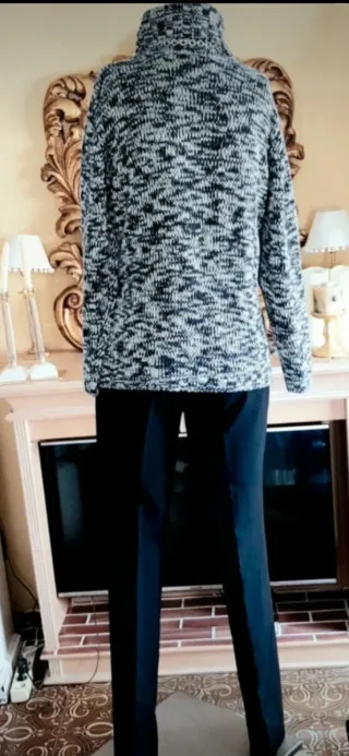 Jersey cuello alto lana y algodón Purificación Gar