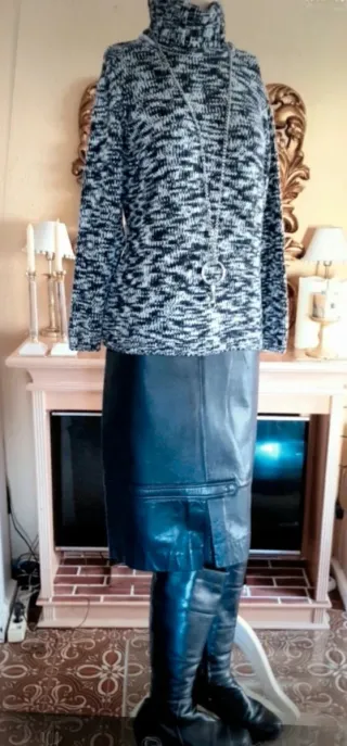 Jersey cuello alto lana y algodón Purificación Gar