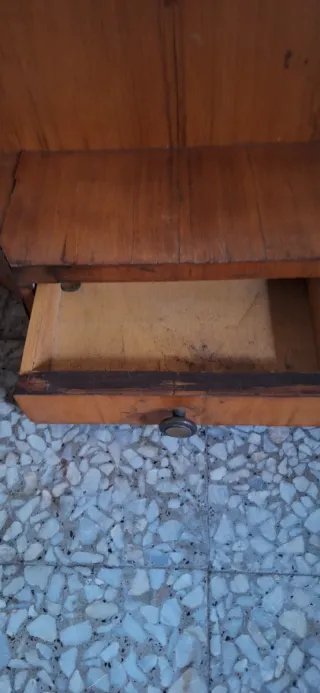 Mensola vintage con cassetto in legno