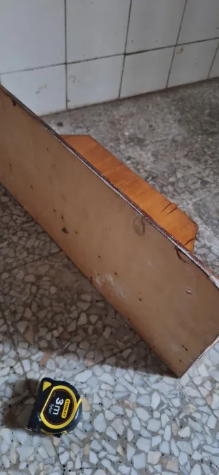 Mensola vintage con cassetto in legno