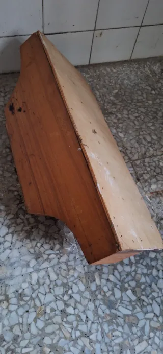 Mensola vintage con cassetto in legno