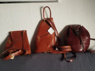 3 Bolsos de Piel Marrones