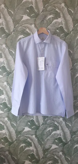 Camiseta OOTO Cortefiel rayas azul algodon