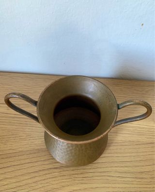 piccolo vaso anfora in rame con 2 manici vintage
