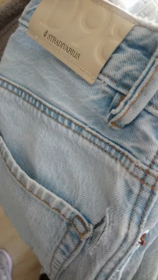 2 Pantalones vaqueros blanco y azul chica.