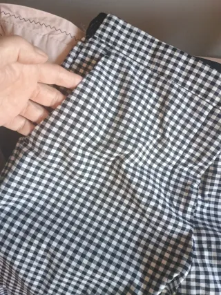 Pantalón Zara Cuadros Blanco y Negro