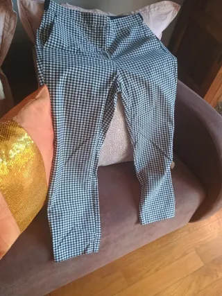 Pantalón Zara Cuadros Blanco y Negro