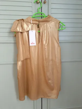 Camisa Niza dorada fiesta talla 44