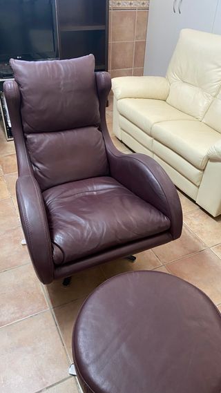 Poltrona Relax in Pelle Girevole