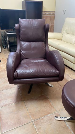 Poltrona Relax in Pelle Girevole