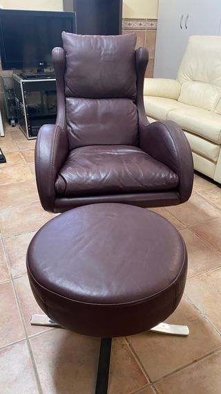 Poltrona Relax in Pelle Girevole