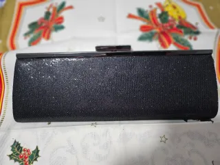 Cartera de fiesta negra brillante