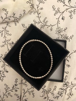 Pulsera metálica eslabones plata