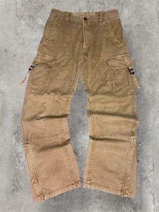 Pantaloni Cargo Flare Vintage Marroncino