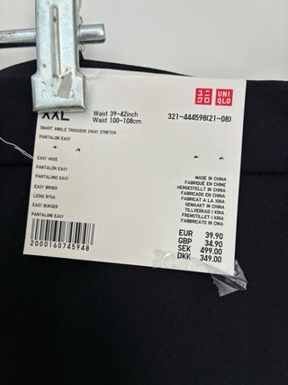Pantalón Uniqlo Negro Talla XXL