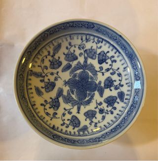 Alzata in ceramica blu e bianca