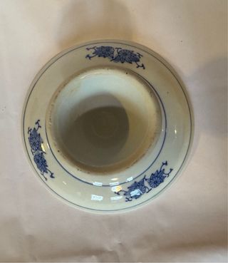 Alzata in ceramica blu e bianca