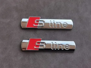 Audi Emblema Logo Sline Laterales Color Cromado