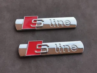 Audi Emblema Logo Sline Laterales Color Cromado