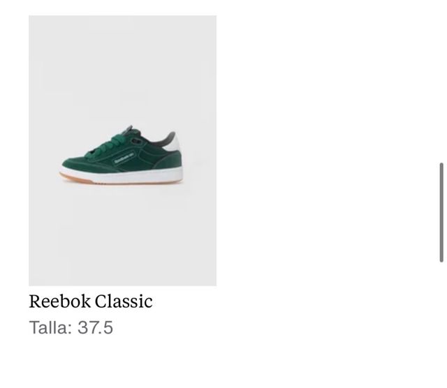 Zapatillas Reebok Verdes y Blancas