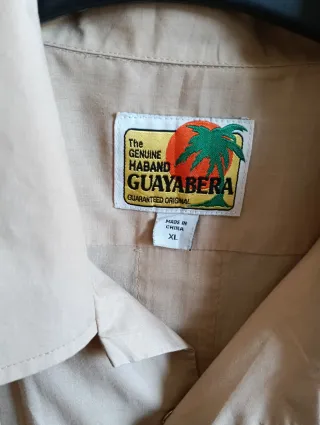 Guayabera Beige XXL Bordada