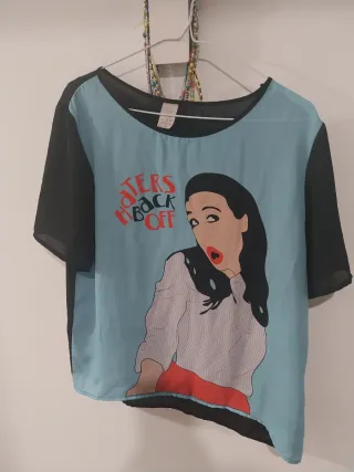 Camiseta gasa estampada Haters Back Off