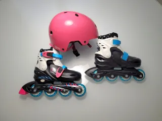 Patines Monster High Talla 30-33 + Casco Rosa