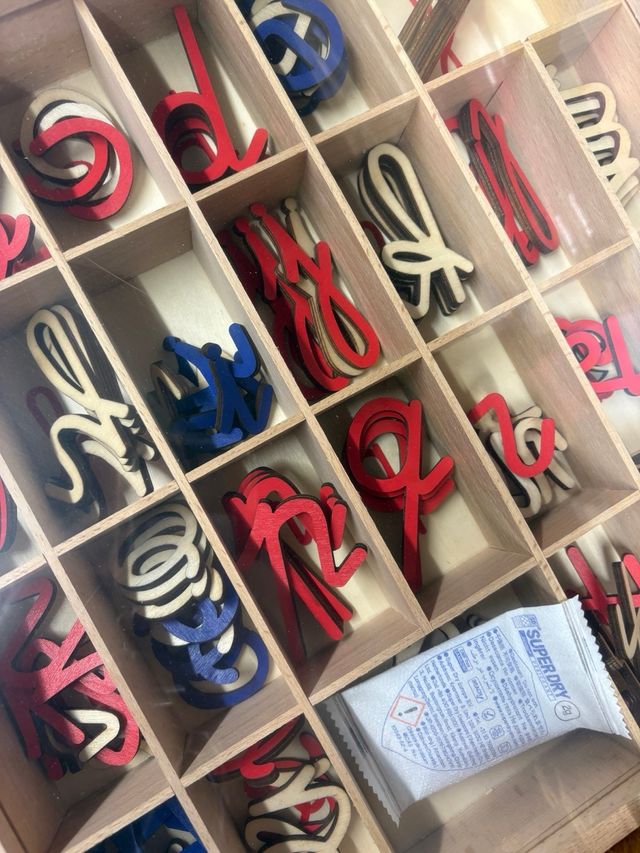 Abecedario Montessori Madera Letras Cursivas