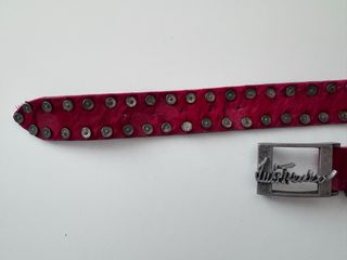 Cinturón Luis Trenker Piel Roja y Plateada