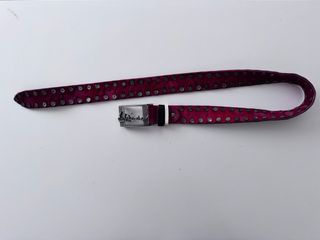 Cinturón Luis Trenker Piel Roja y Plateada