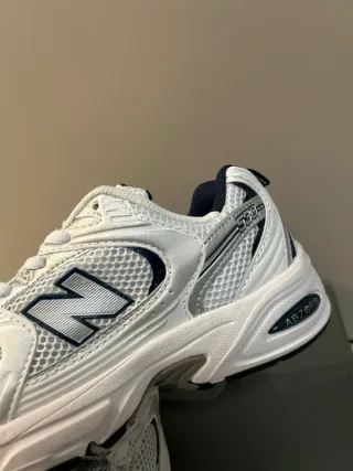 New Balance 530 Blanco Plata Marino Talla 42.5