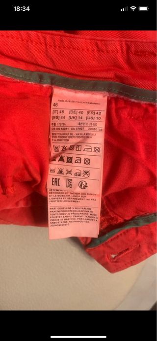 Jeans Benetton Rossi Uomo