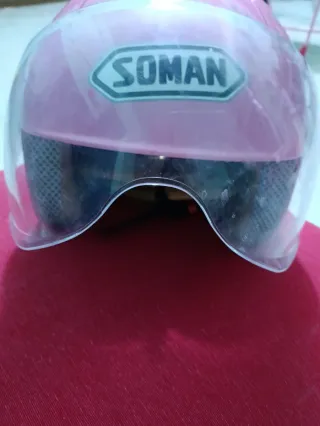 Casco visera abatibley guantes moto infantil rosa