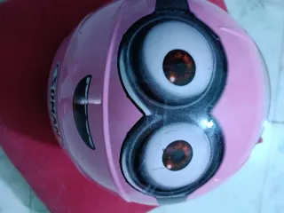 Casco visera abatibley guantes moto infantil rosa