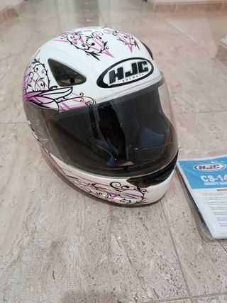 Casco HJC CS-14 Talla XS Blanco y Rosa