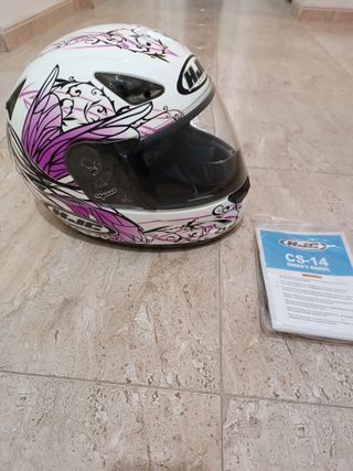 Casco HJC CS-14 Talla XS Blanco y Rosa
