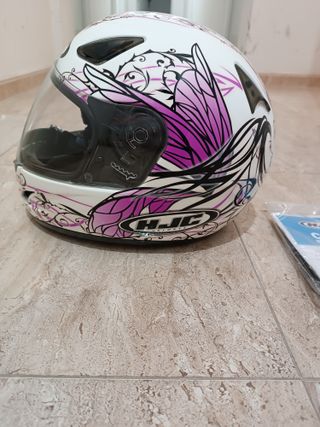 Casco HJC CS-14 Talla XS Blanco y Rosa