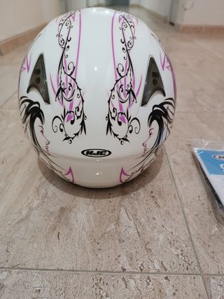 Casco HJC CS-14 Talla XS Blanco y Rosa