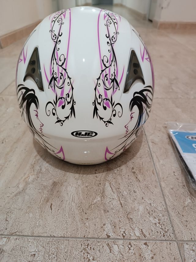 Casco HJC CS-14 Talla XS Blanco y Rosa